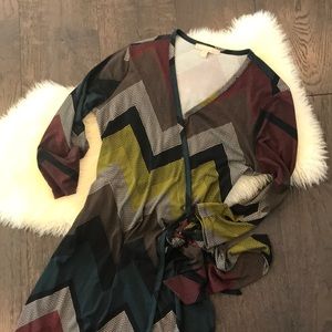 Multi color wrap dress